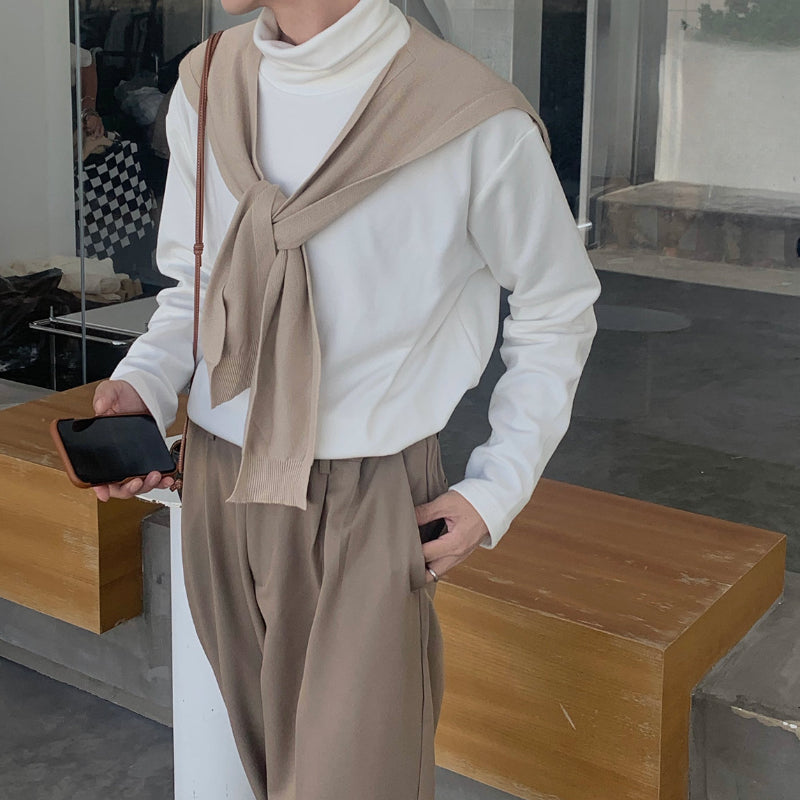 Men's Loose Solid Color Thin Scarf Shawl