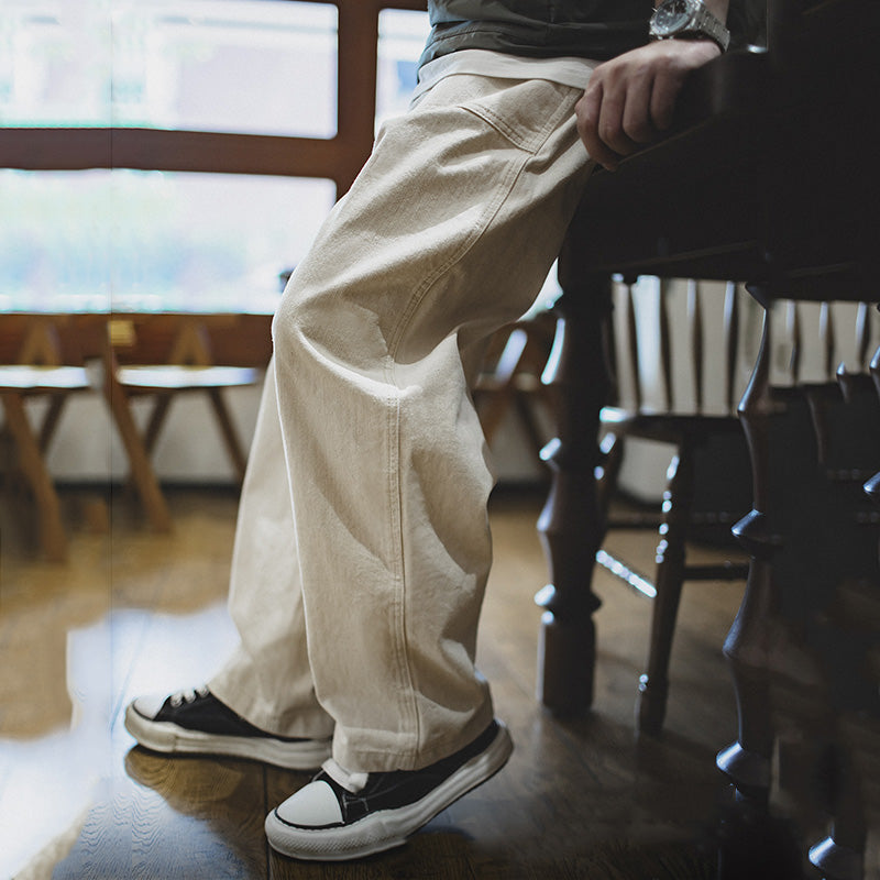 Men's Retro Loose Workwear Straight Wide Leg Pants