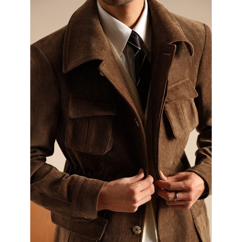 Chenille Plain Safari Jacket