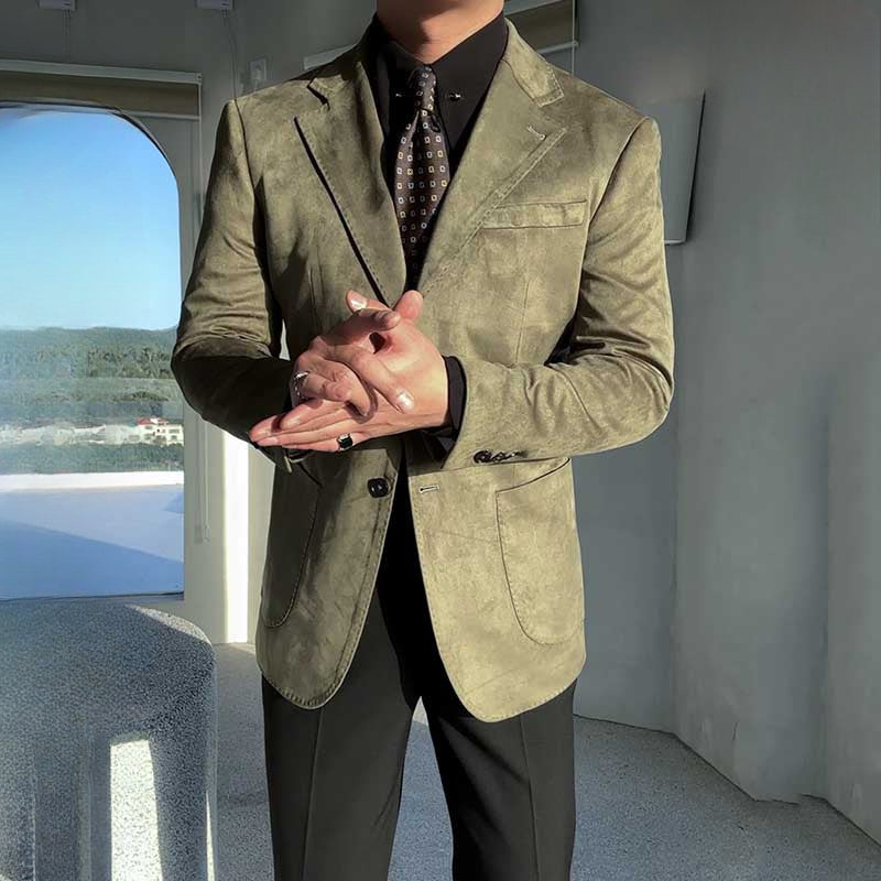 Slim Fit Vintage Suede Blazer