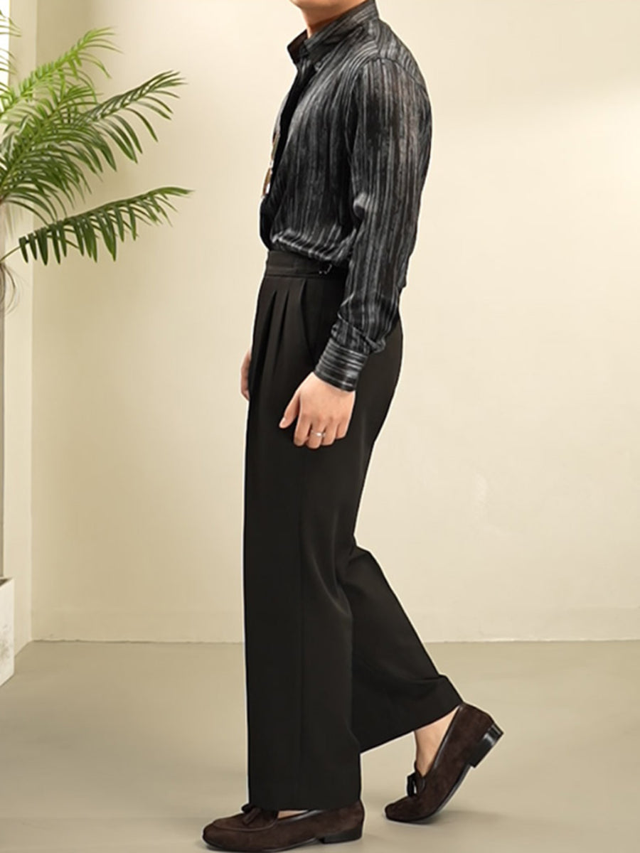Striped Non-iron Thin Single-breasted Shirt