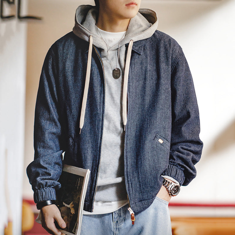 Men's Retro Loose Lapel Casual Denim Jacket
