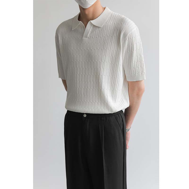 Men's Short Sleeve Knitted Sweater