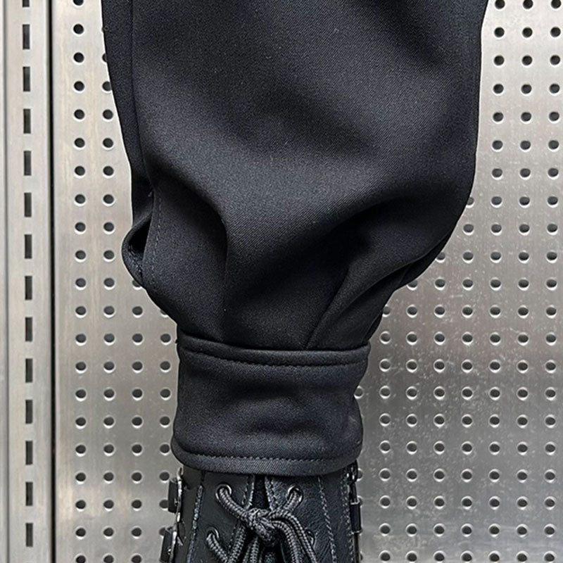 Mens Harem Velvet Pants High Waist Baggy Leisure Trousers with Pockets Botton