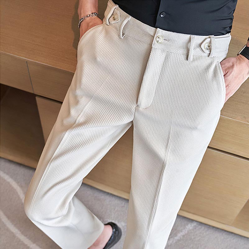 Men's Slim Business Straight Leg Casual Suit Pants