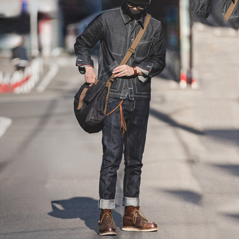 Men's Retro Denim Straight Casual Trousers
