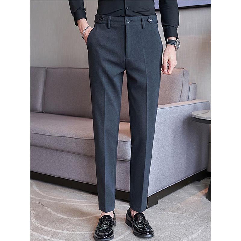 Men's Slim Business Straight Leg Casual Suit Pants