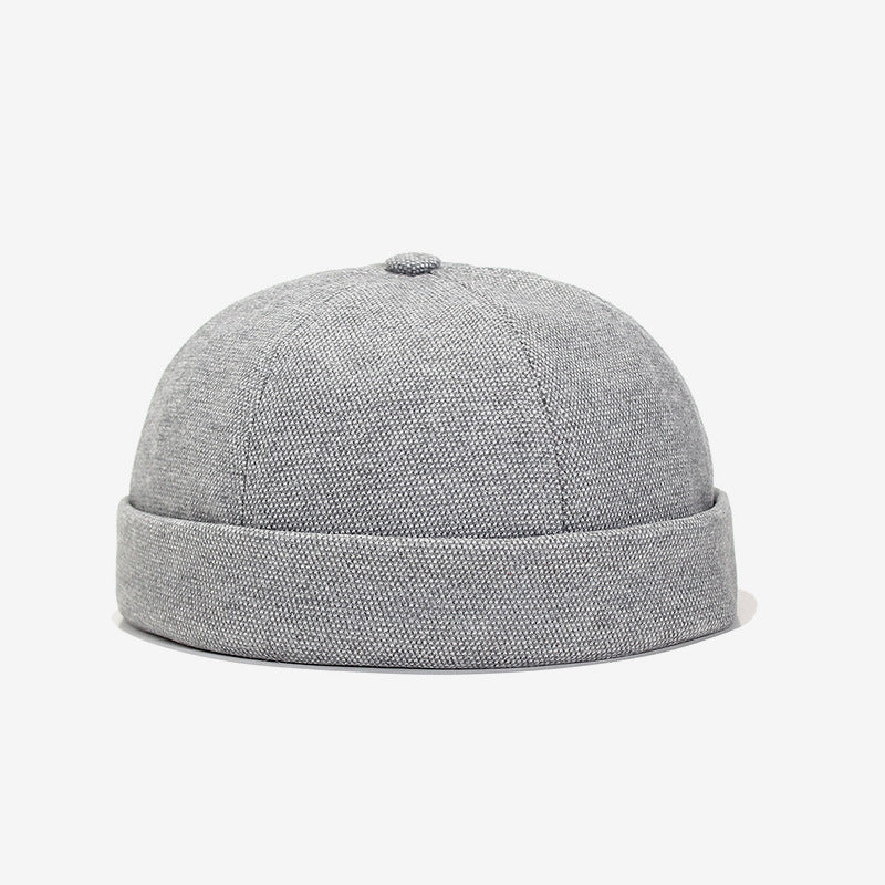 Brimless Solid Color Cuffed Hat
