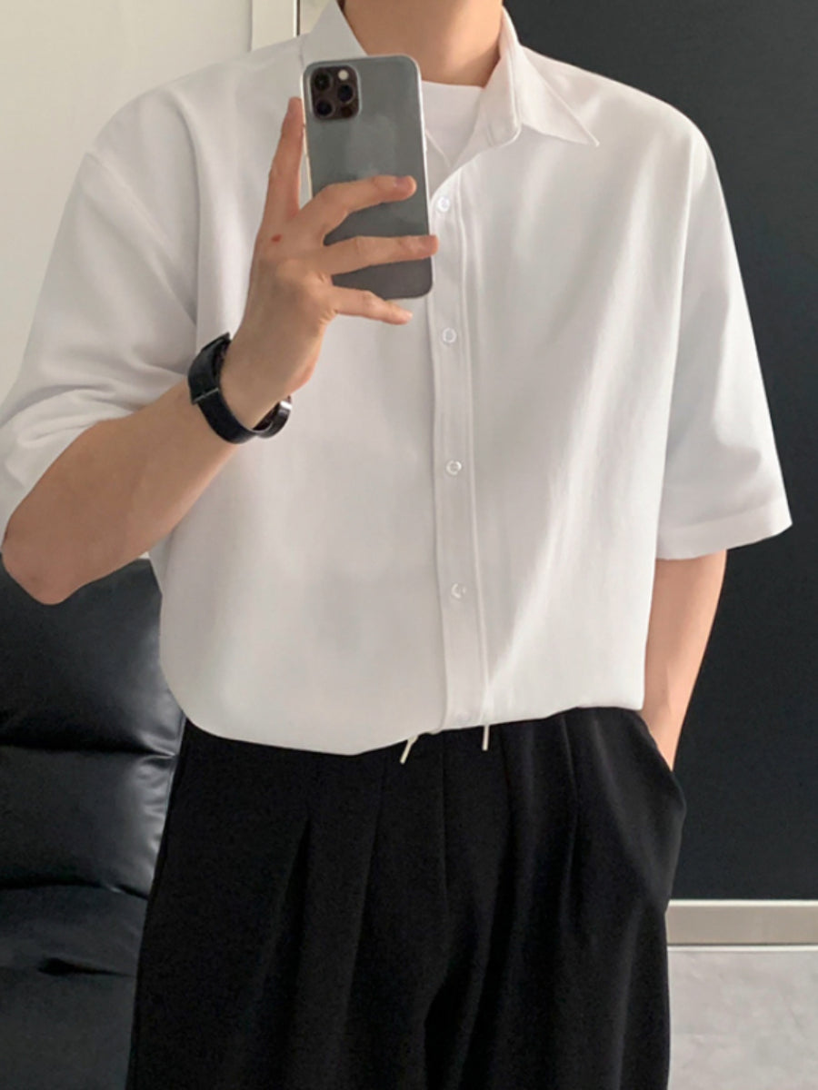 Summer Loose Business Casual Lapel T-shirt