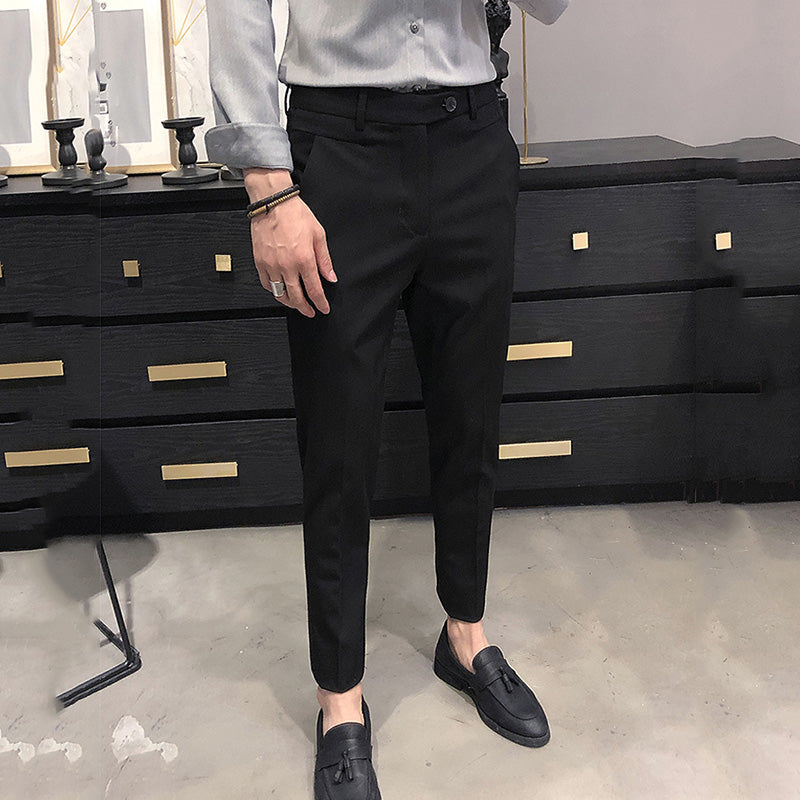 Men's Casual Slim Fit Business Nine-minute Trousers