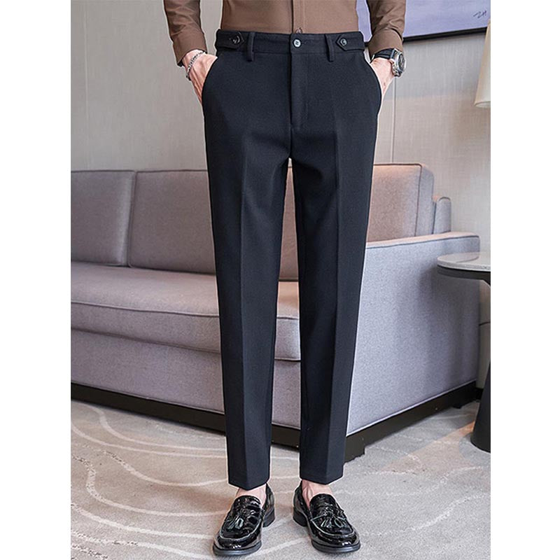 Men's Slim Business Straight Leg Casual Suit Pants
