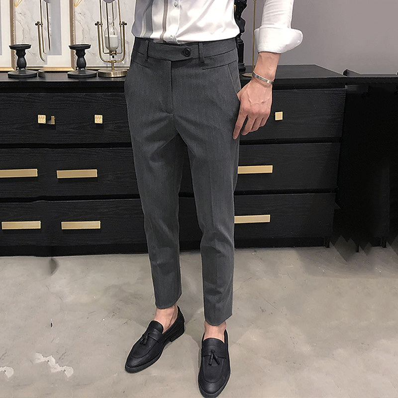 Men's Casual Slim Fit Business Nine-minute Trousers