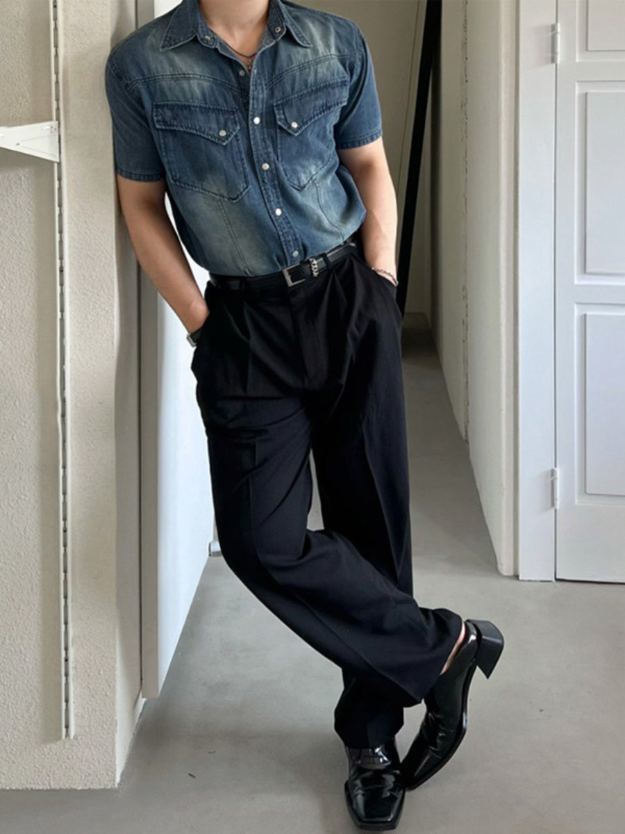 Vintage Loose Casual Washed Denim Shirt