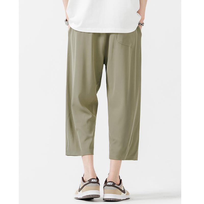 Summer Ice Silk Thin Loose Straight Casual Pants