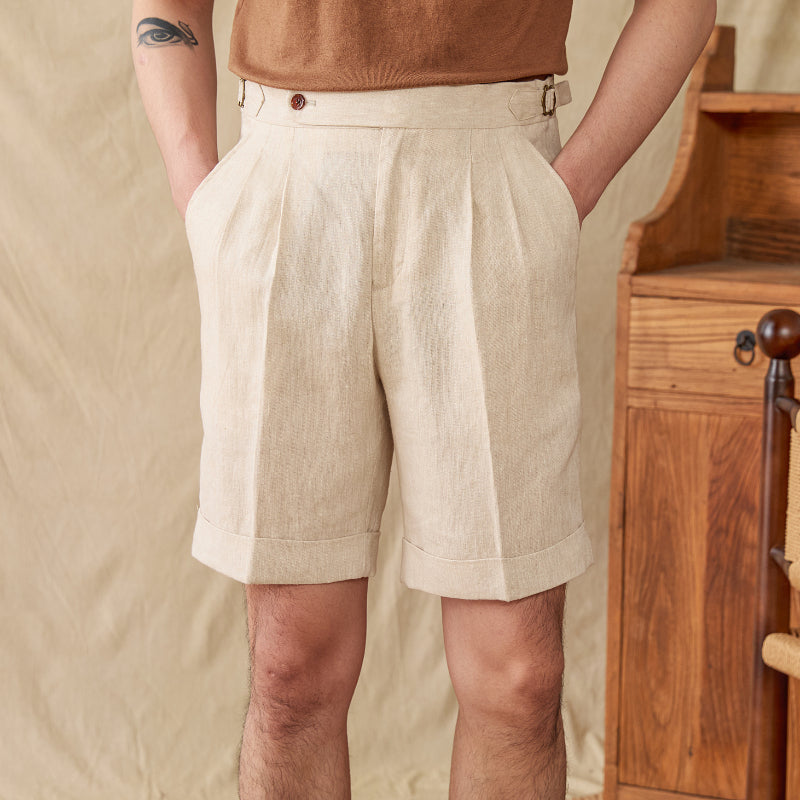 Italian 100% Linen Breathable Casual Shorts