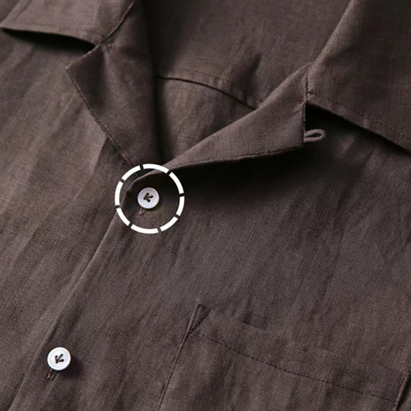 Breathable Loose Cuban Collar Linen Casual Shirt