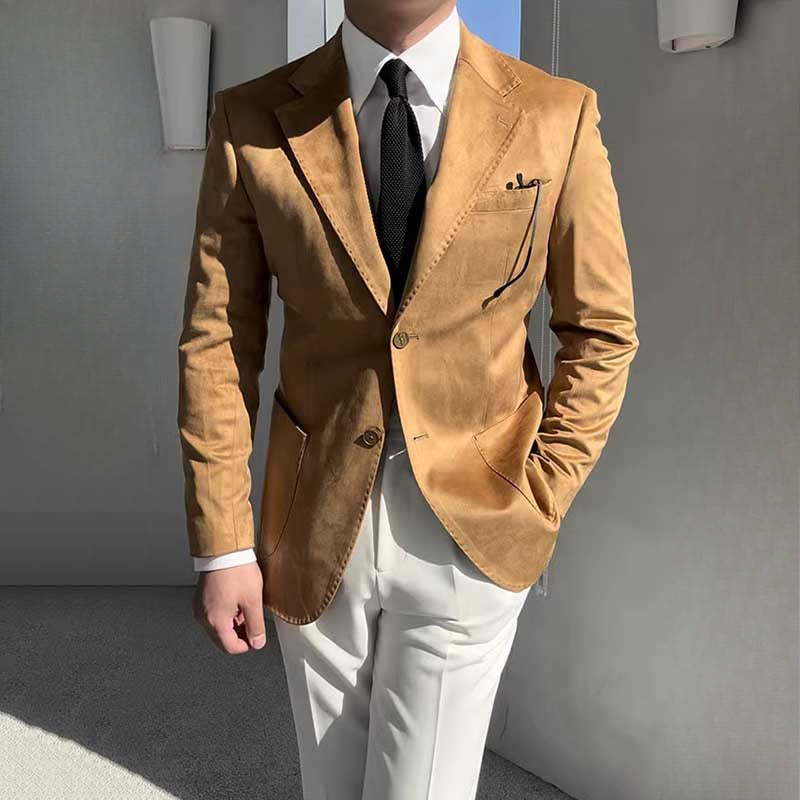 Slim Fit Vintage Suede Blazer
