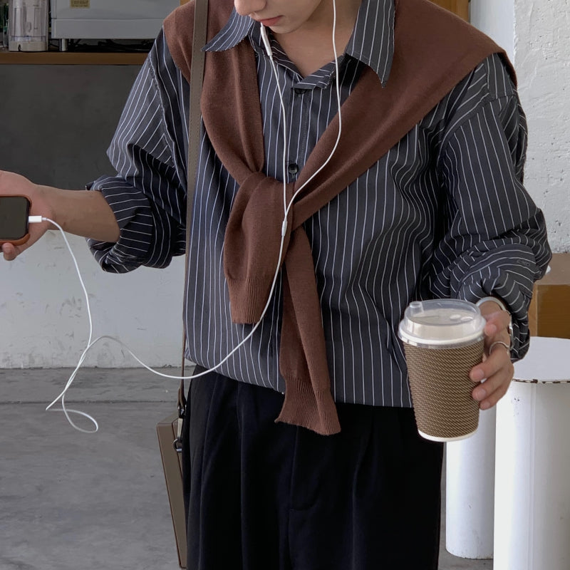 Men's Loose Solid Color Thin Scarf Shawl