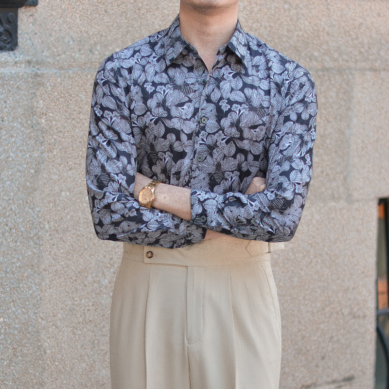 Men's Non-iron Slim Fit Floral Shirt