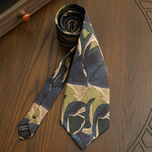 Men's Patterned Oil Painting Hand-tied Large Tie