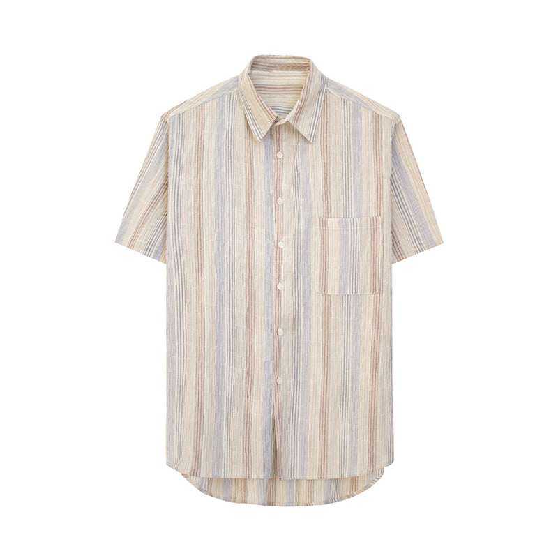 Loose Striped Floral Shirt