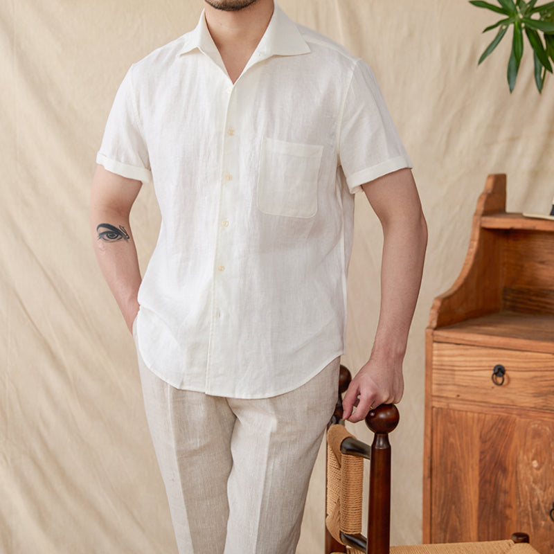 100% Linen Breathable Casual Thin Business Shirt