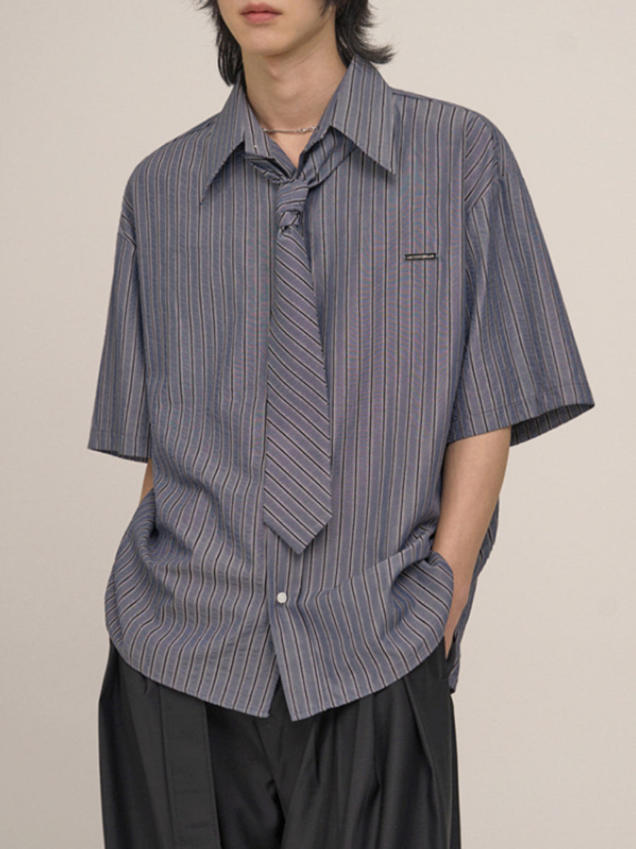 Japanese Striped Loose Casual Shirt