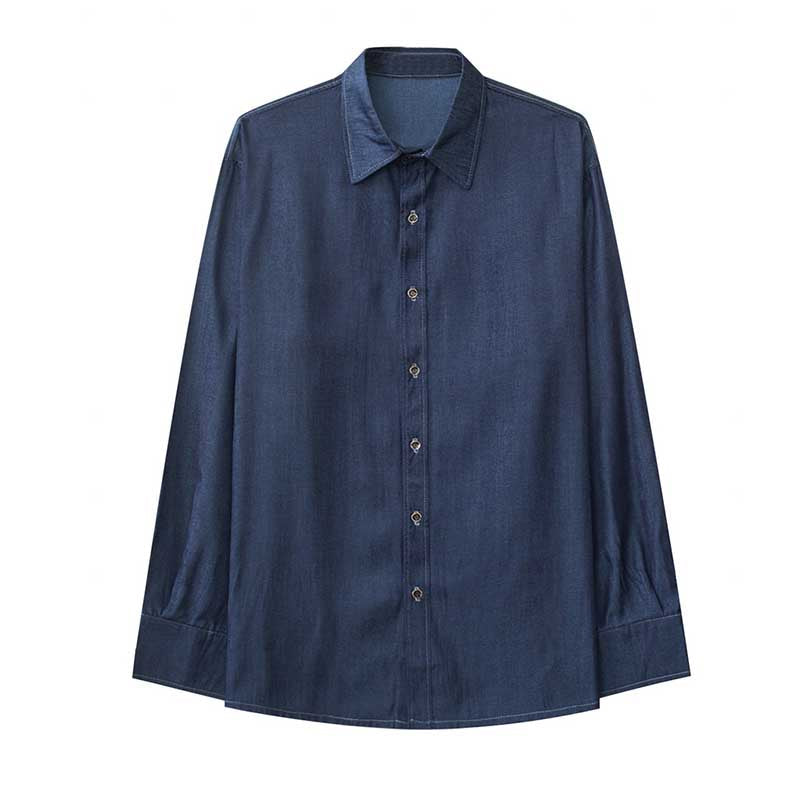 Loose Solid Color Drape Non-iron Shirt