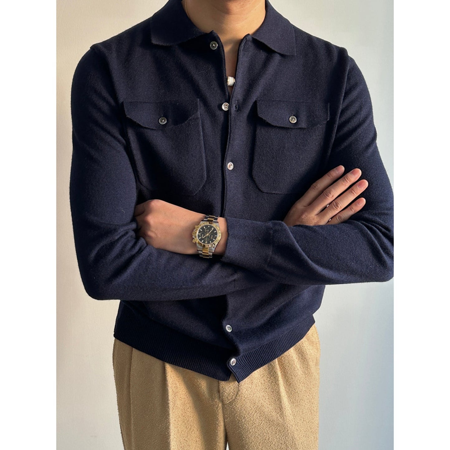 Lapel Knitted Loose Wool Cardigan