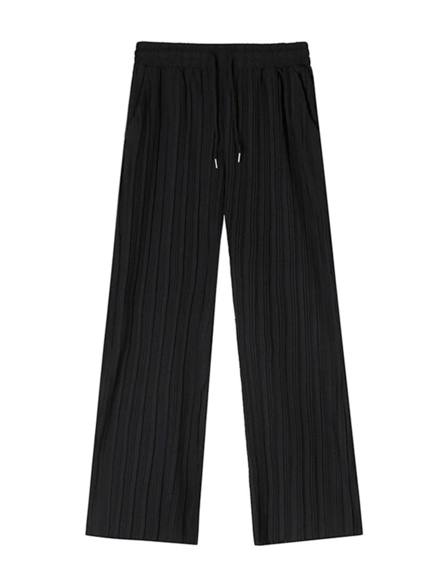 Ice Silk Loose Pleated Drape Wide-leg Pants