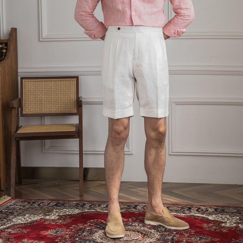 Italian 100% Linen Breathable Casual Shorts