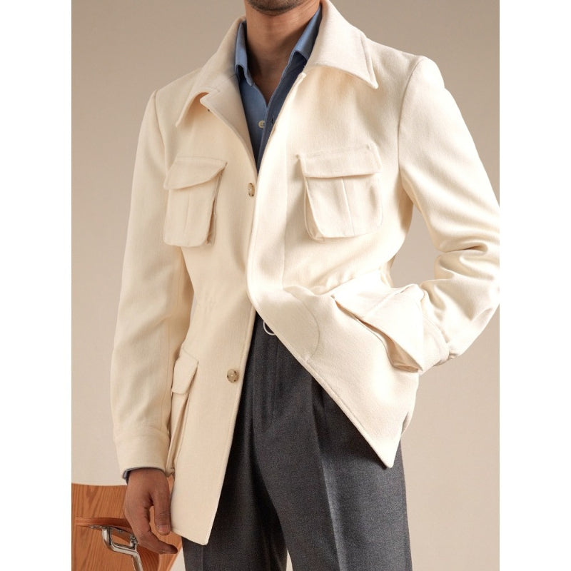 Chenille Plain Safari Jacket
