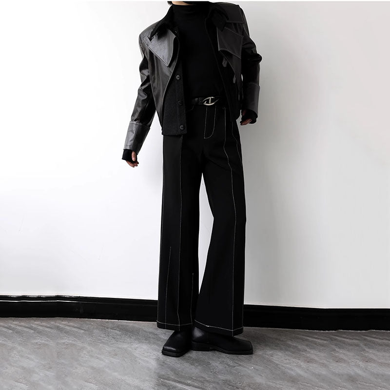 Men's Loose Line Nine-point Casual Trousers with Slight Boot