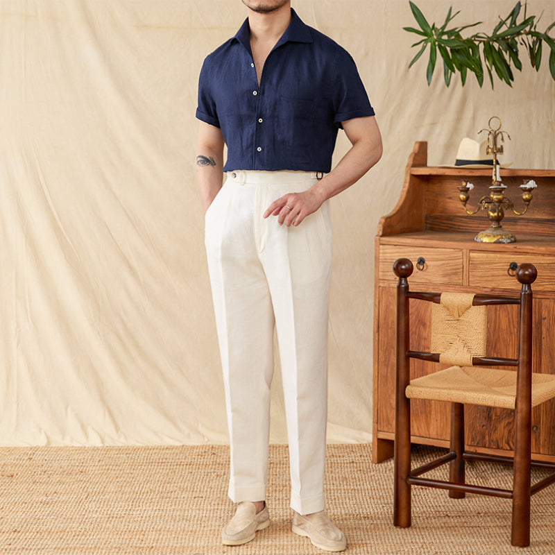 100% Linen Breathable Casual Thin Business Shirt