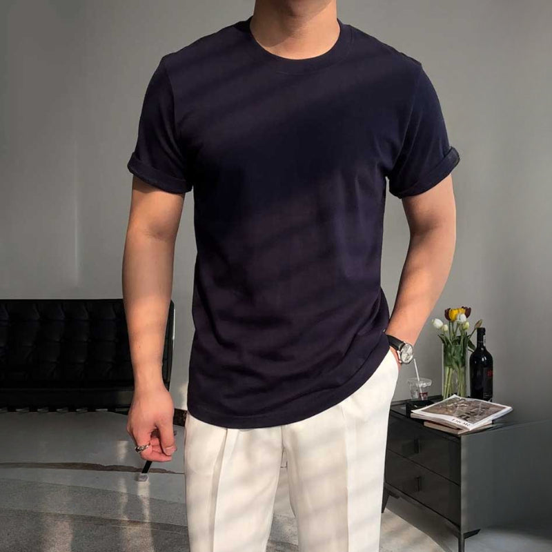 Solid Color Round Neck Seamless Short Sleeves