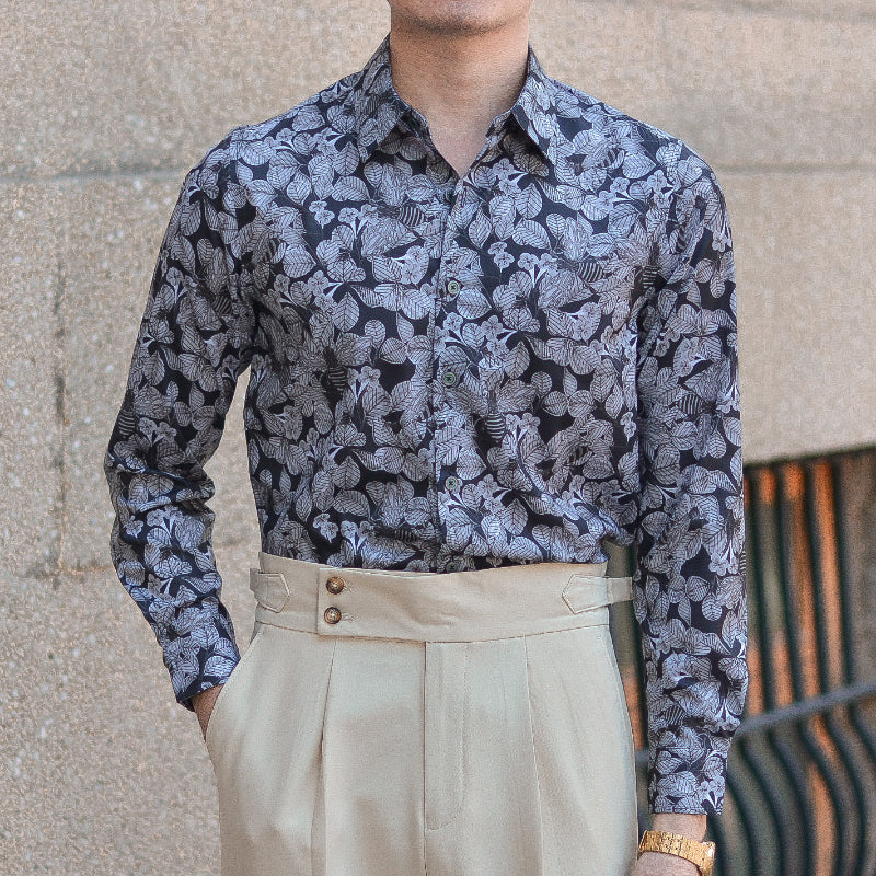 Men's Non-iron Slim Fit Floral Shirt