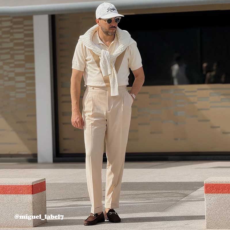 V-neck Casual Color-Block Knitted Shirt