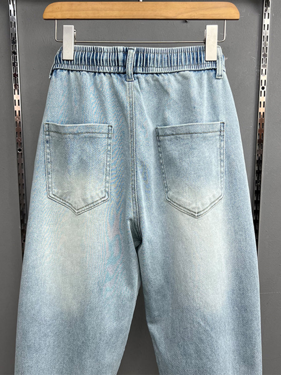 American Loose Denim Stretch Soft Harem Pants