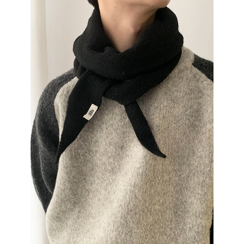 Wool Knitted Triangle Warm Scarf