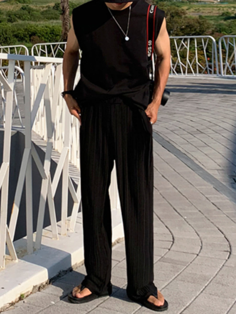Straight Loose Drape Wide-leg Ice Silk Pants