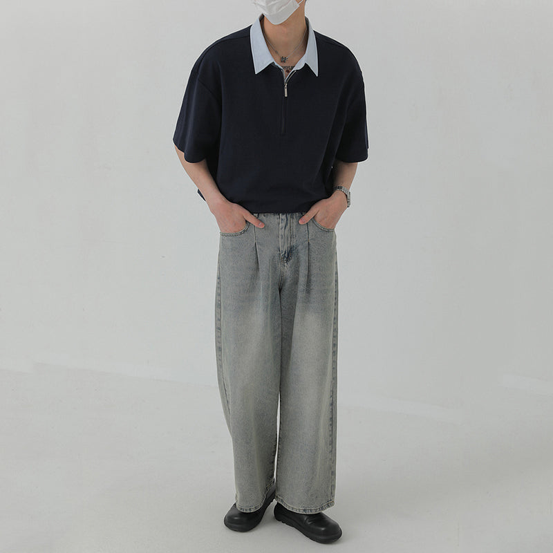 Patchwork Fake Two-piece POLO Shirt