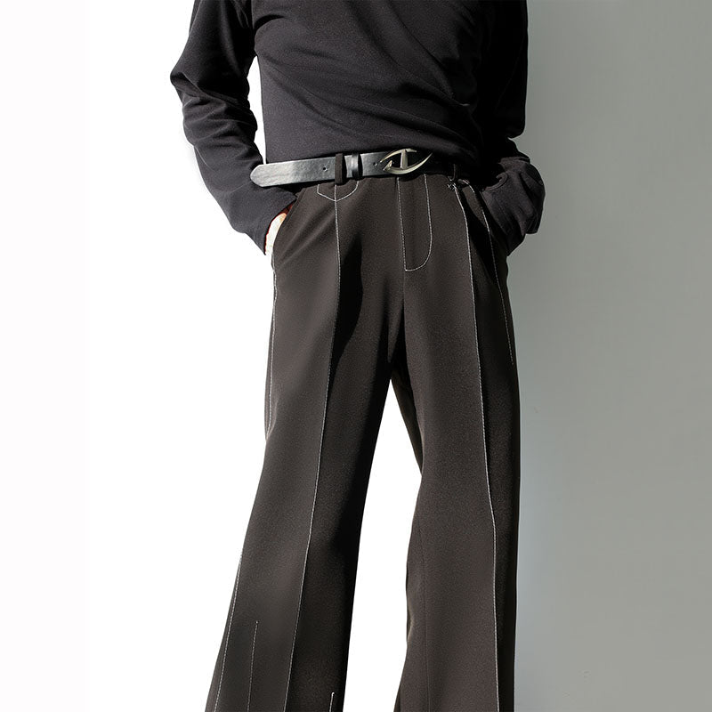 Men's Loose Line Nine-point Casual Trousers with Slight Boot