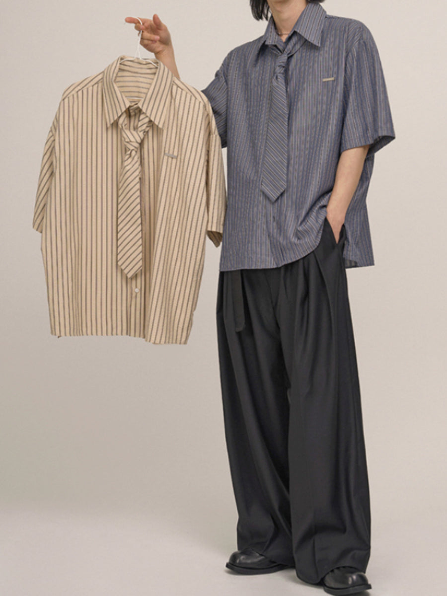 Japanese Striped Loose Casual Shirt