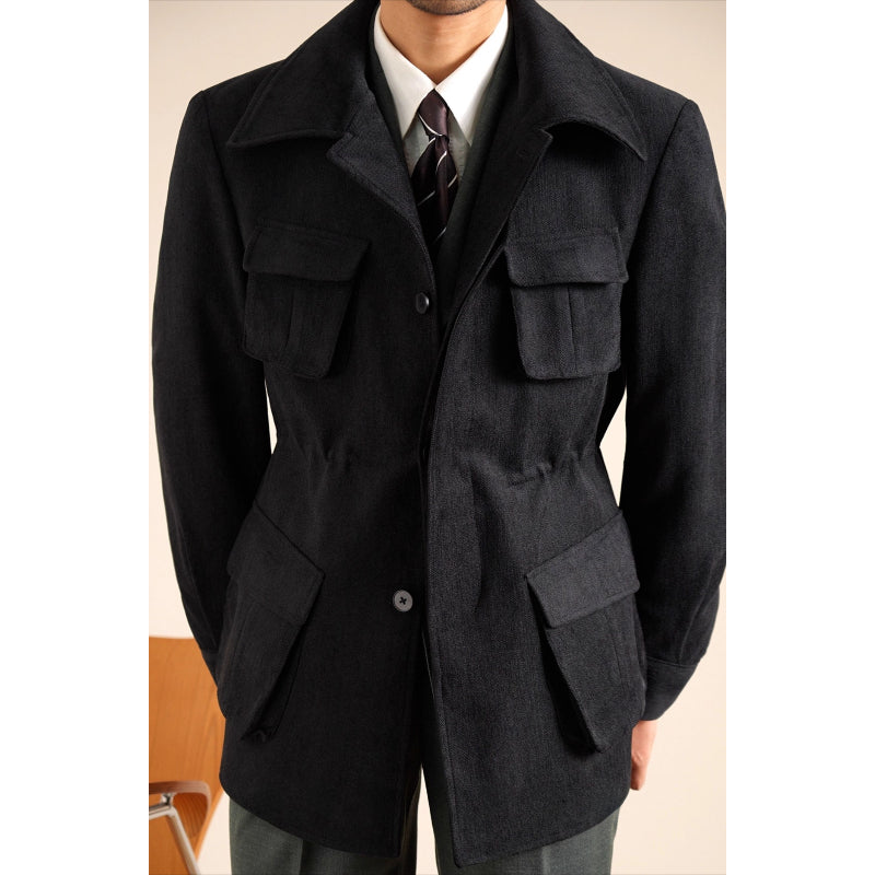 Chenille Plain Safari Jacket