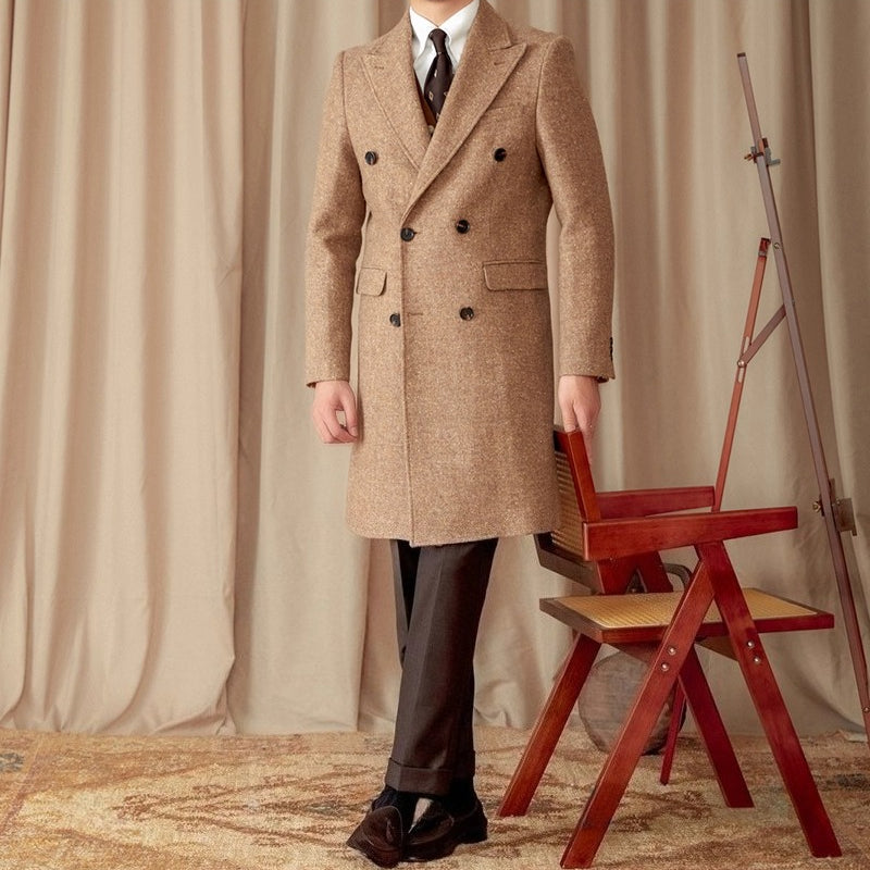 Wool-Silk Blend Tweed Coat