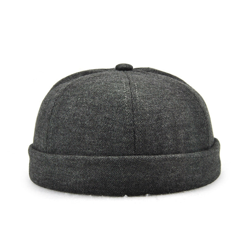 Brimless Solid Color Cuffed Hat