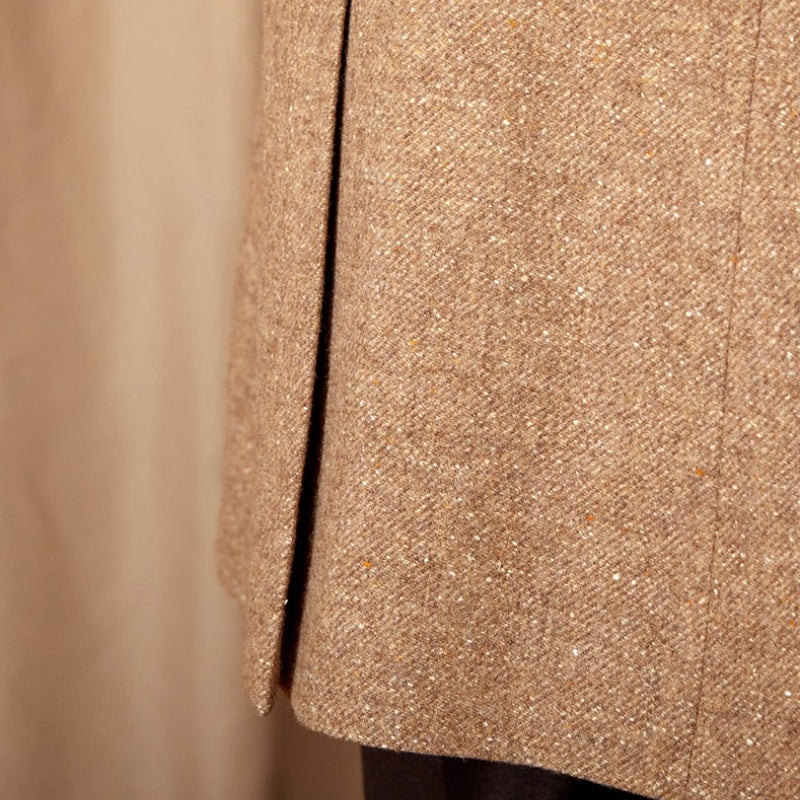 Wool-Silk Blend Tweed Coat