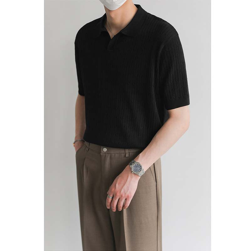 Men's Short Sleeve Knitted Sweater