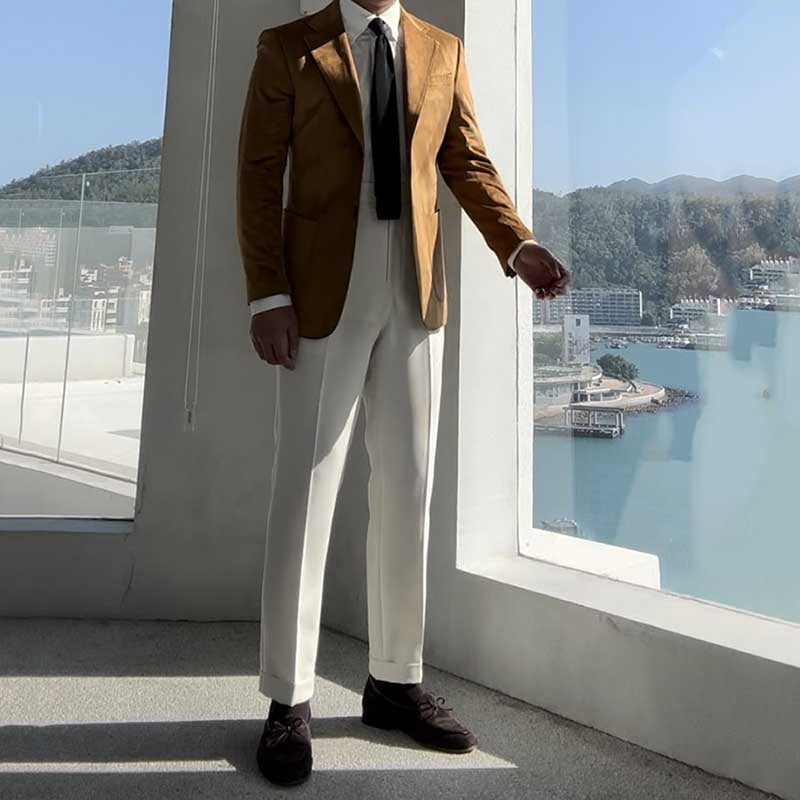 Slim Fit Vintage Suede Blazer