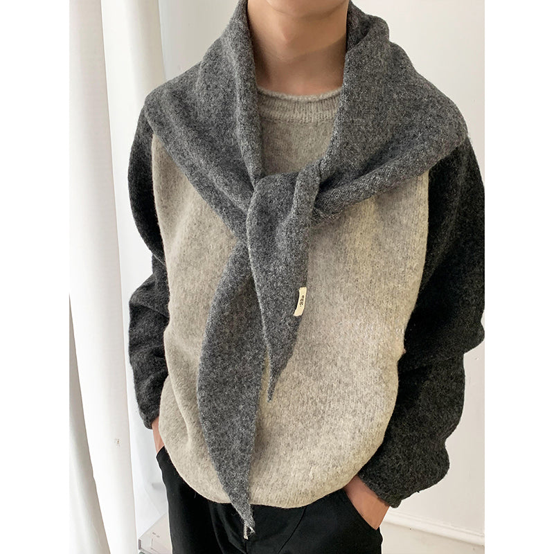 Wool Knitted Triangle Warm Scarf
